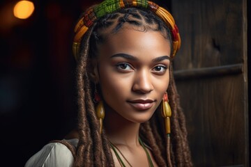 shot of a gorgeous young woman with her hair in rasta pigtails