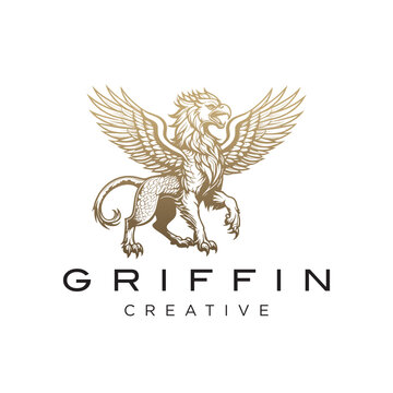 Griffin Mythical mascot Vector Design Logo icon