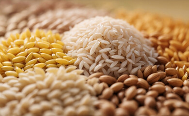 A rice grains varieties with their unique sizes.
