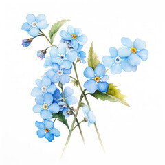 Watercolor forget me . Generative Ai