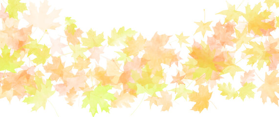 Autumn vector watercolor maple leaves on white background. Fall foliage. Hand drawn fall wallpaper design for cards, flyer, poster, cover, invitation cards, prints. Back to school. Autumn illustration