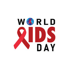 World AIDS day ribbon, icon, vector, template, logo, trendy, flat, design