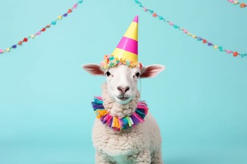 Funny Sheep: Bright Pastel Animal Illustration for Cards and Banners, Birthday Party Invitation, Advertisement