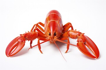 Lobster digital illustration, white background. Generative AI