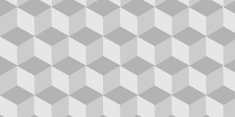 Seamless geometric hexagon cube pattern background. abstract cubes geometric white and gray color hexagon technology background. digital cube honeycomb Front view of white texture for background.