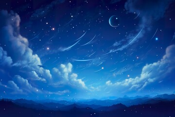 Fototapeta na wymiar Crescent moon sky wallpaper, aesthetic design background