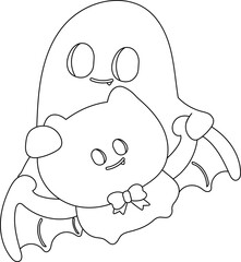 Halloween  cartoon spooky ghost