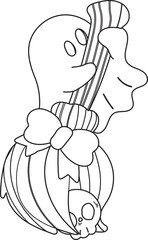 Halloween  cartoon spooky ghost