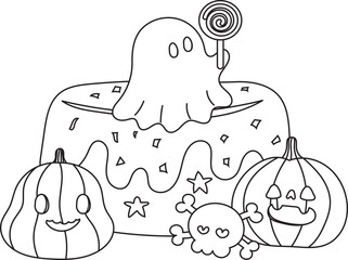 Halloween  cartoon spooky ghost