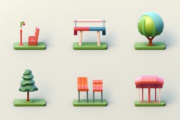 公園のアイコン（3Dピクト）