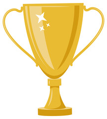 Golden winner cup isolated on a white background. Flat design.  illustration