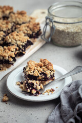 barres céréales avoine fruits rouges mûres framboises crumble