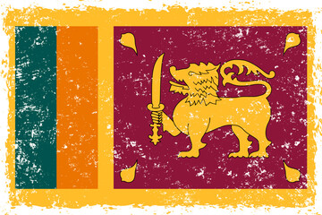Sri lanka flag grunge distressed style