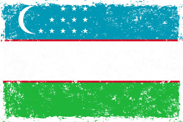 Uzbekistan flag grunge distressed style