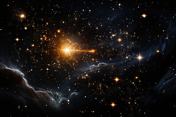 Fototapeta na wymiar Star Dance: Sparkling constellation draws destinations in the sky., generative IA