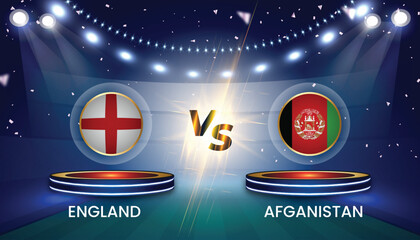 Cricket world cup 2023 team vs team broadcast template design