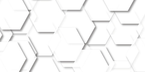 Obraz na płótnie Canvas Abstract white background with hexagons. Abstract hexagon polygonal pattern background vector. seamless bright white abstract honeycomb background.