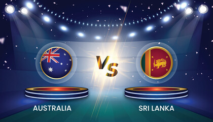 Cricket world cup 2023 team vs team broadcast template design