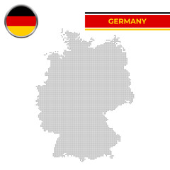Dotted map of Germany with circular flag