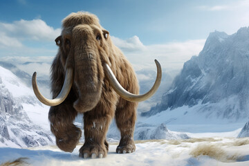 Obraz premium Mammoth, an ancient animal that lived in the Ice Age.