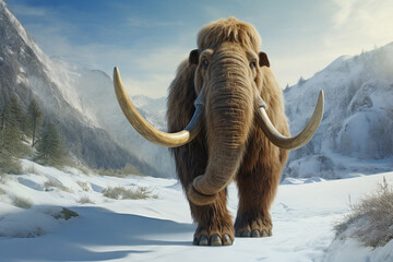 Obraz premium Mammoth, an ancient animal that lived in the Ice Age.