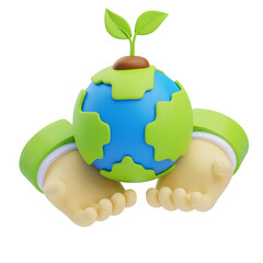 3D Save The Earth Illustration