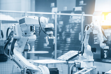 The high technology material handling process by automatic robotic system.