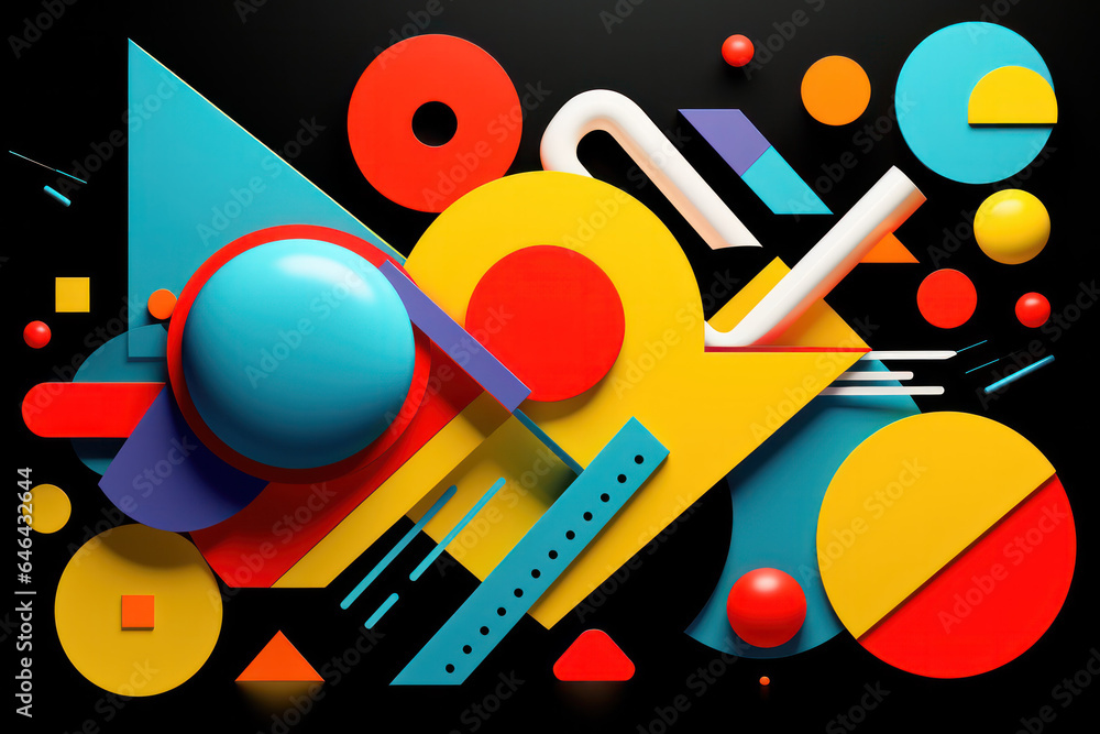 Aufkleber dynamic hues: a splash of colors blend in this abstract background, creating a vivid visual experien