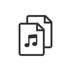Obraz premium Audio file. Audio icon. Sound file. Music icon. Music file. Musical note. Audio sign. Voice icon. Audio system. Document icon. Office document. Download music file. Song sign. Noise. Tune sign. Record