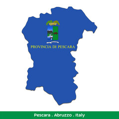 Pescara Flag - Abruzzo, Italy (EPS)