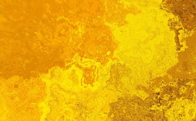 Liquid marble design abstract painting background with splash texture. Yellow or gold liquid