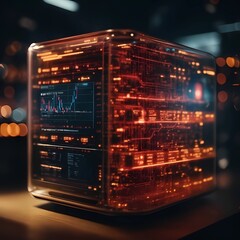 Obraz premium Transparent Monitor Displaying Data Analysis