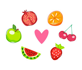 world vegan day fruits and berry heart