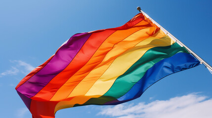 レインボーカラーの旗、多様性、LGBT「AI生成画像」
