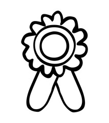 simple vector doodle hand draw sketch, badge with tape
