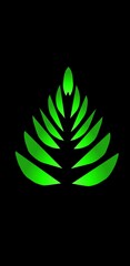 Obraz premium green christmas tree logo vector art