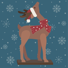 Christmas Deer with A Red hat!