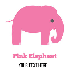Abstract Pink Elephant Figure Icon