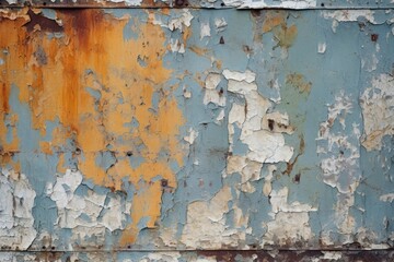 close-up of peeling paint on a weathered barn door