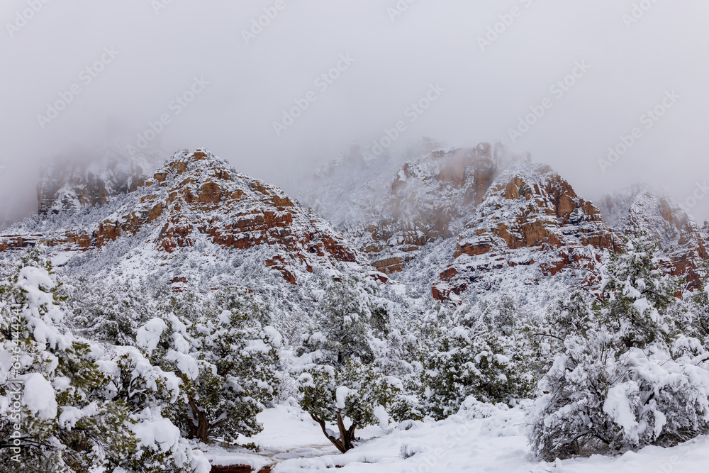 Poster 
Snow Covered Landscape in Sedona Arizona in Winter