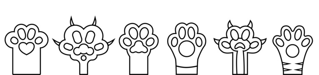 Cat paw. dog paw. cat breed vector doodle illustration
