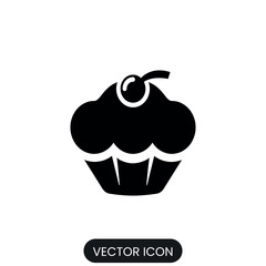 muffin cake icon vector with isolated white background