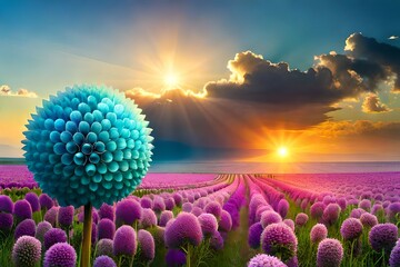 sunrise over the field