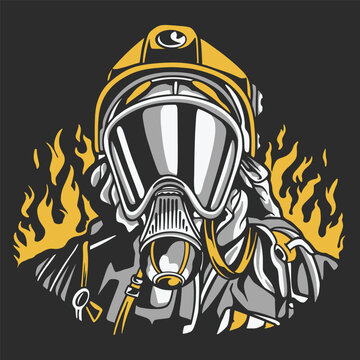 Firefighter in uniform 
