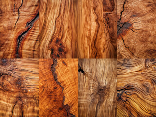 メープル材のような木の美しい木目のコラージュ背景素材「AI生成画像」