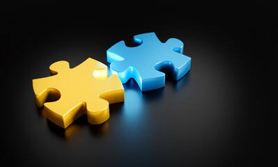 connecting jigsaw puzzle. Business solutions, success and strategy concept