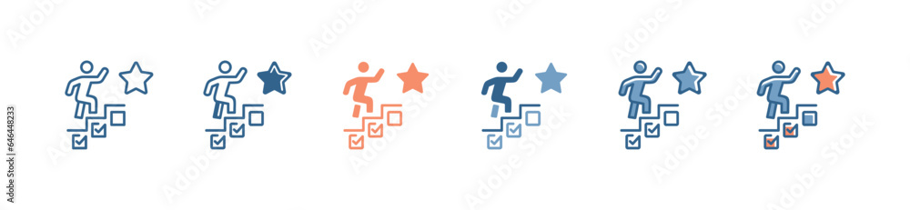 Aufkleber to-do list business action task with checkmarks and star icon vector workshop training to reach the goal symbol illustration