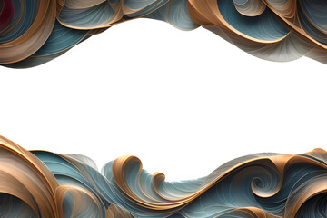 Abstract swirl wave frame isolated on transparent background