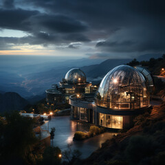 Obraz premium A celestial observatory perched atop a mountain 