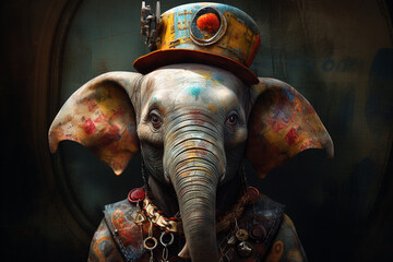 cute elephant wearing a hat
